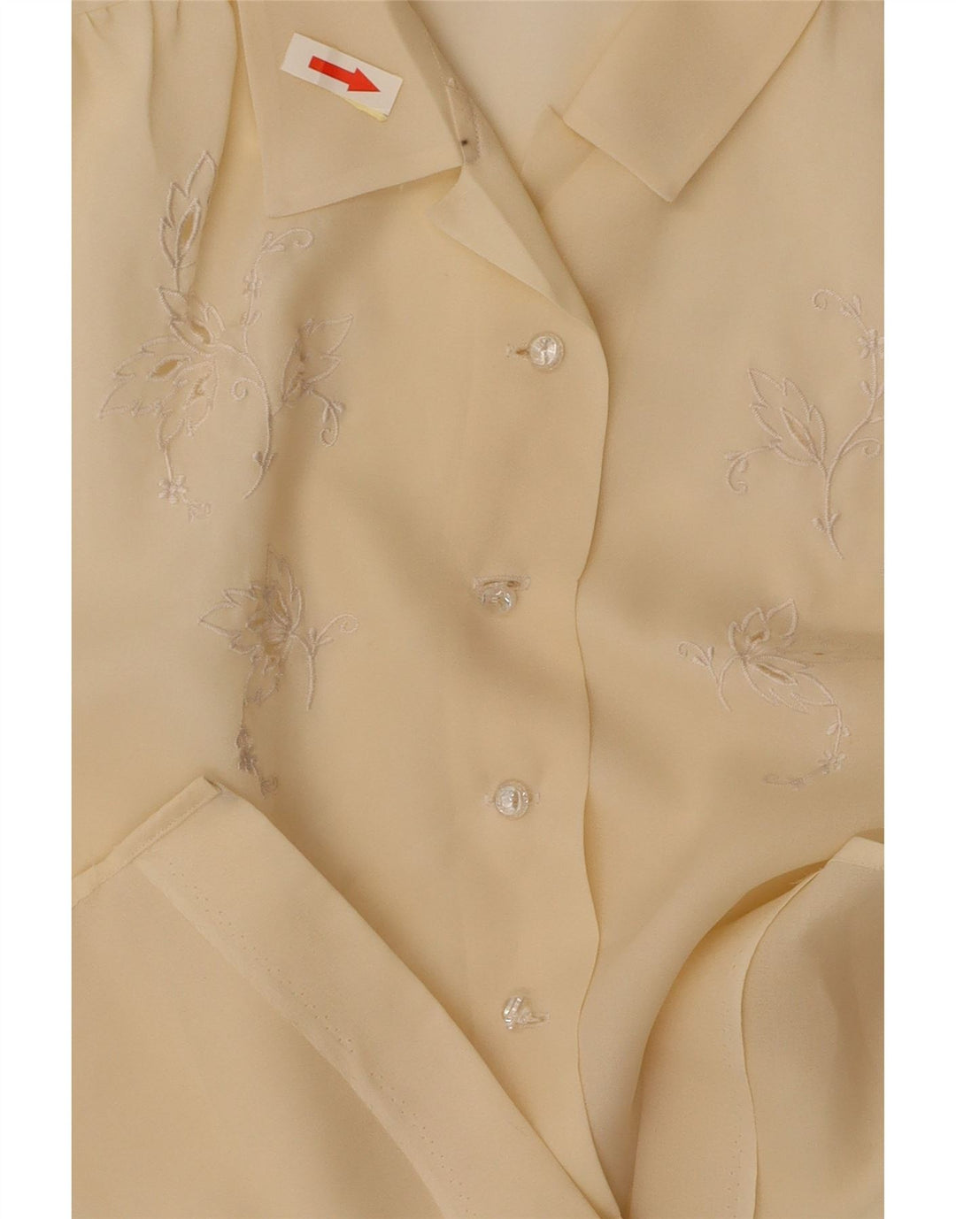 Bluză cămașă cu mânecă scurtă pentru femei VINTAGE UK 14 Medium Galben Floral