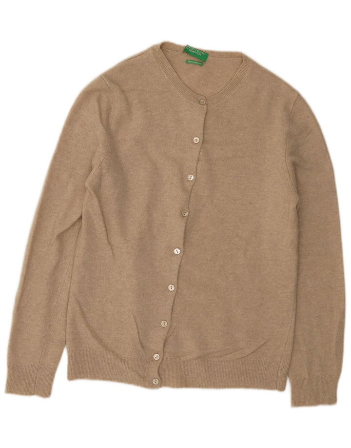 Pulover cardigan pentru femei Benetton UK 12 Medium Bej Lână nouă