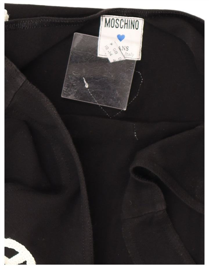 Rochie de damă Moschino, cu grafică, bodycon UK 14 Medium Black Designer