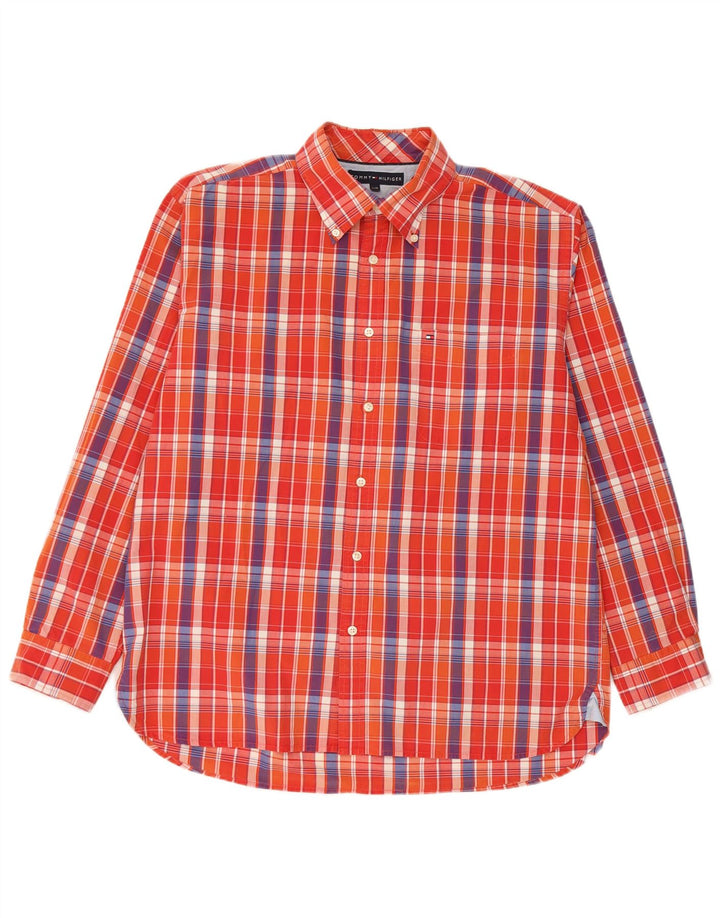 Cămașă pentru bărbați Tommy Hilfiger, mare, portocaliu, din bumbac