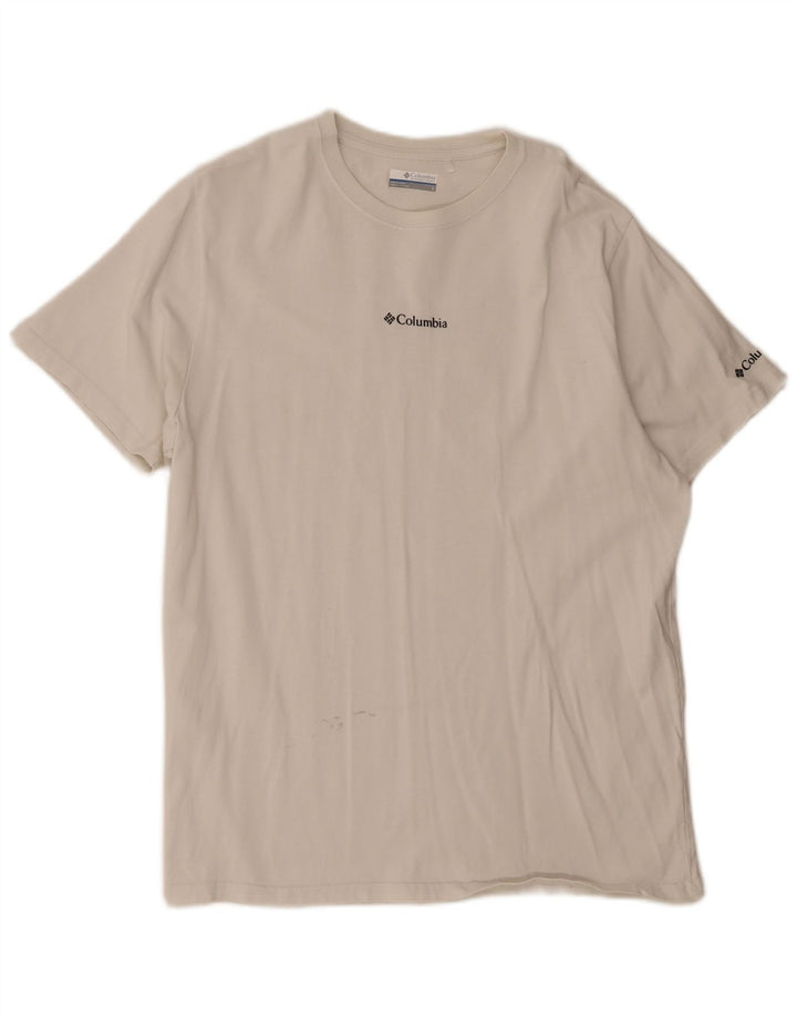 Tricou grafic Columbia pentru bărbați Top mare din bumbac alb