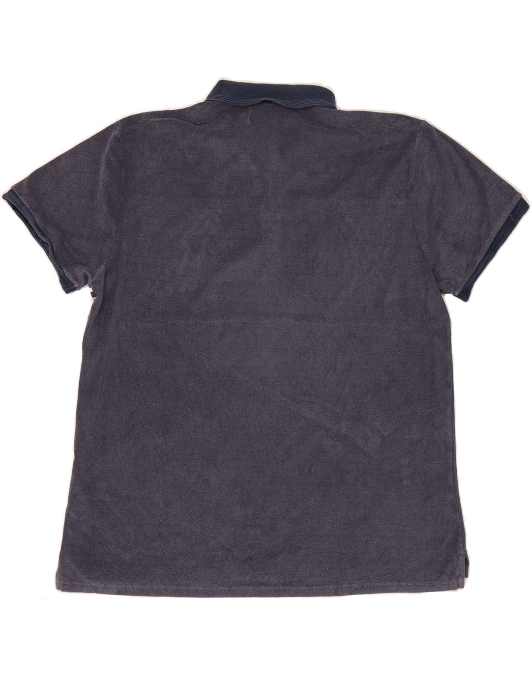 DESIGUAL Mens Polo Shirt 2XL Navy Blue Striped Vintage Desigual and Second-Hand Desigual from Messina Hembry 