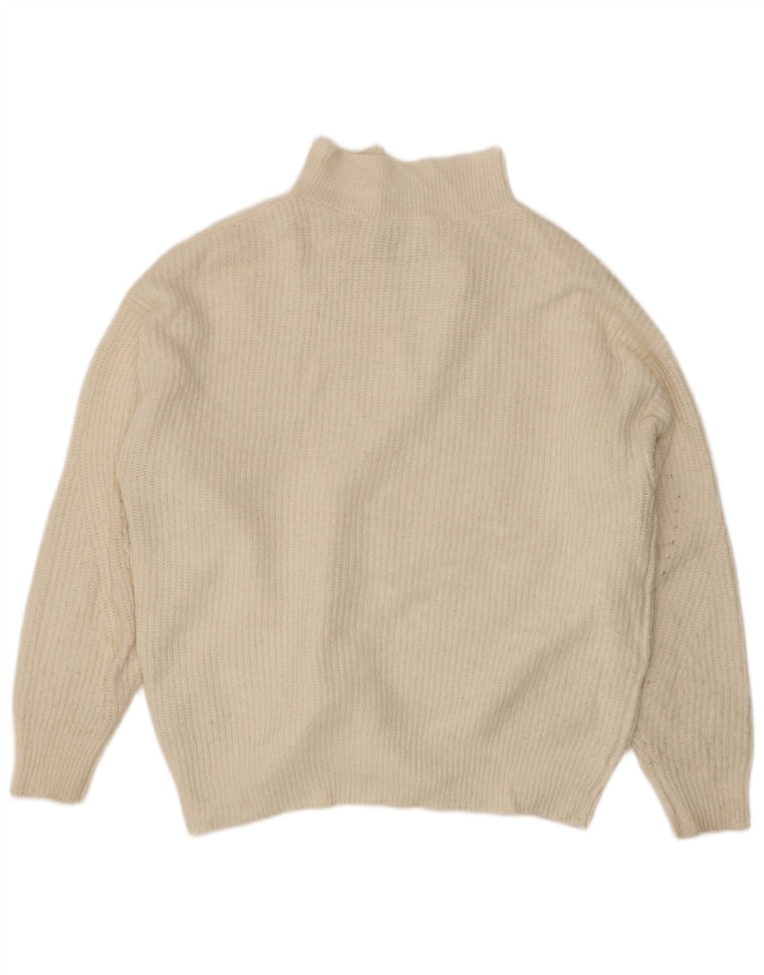 Pulover Jack Wills pentru femei, cu fermoar, cu gât, UK 14, mare, acrilic alb