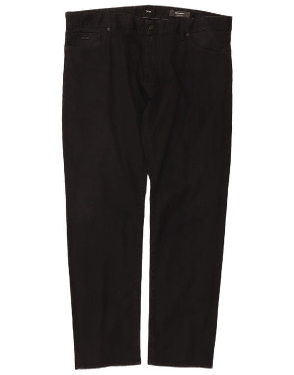 Hugo Boss Mens Maine Regular Fit Straight Jeans W40 L32 Black Cotton