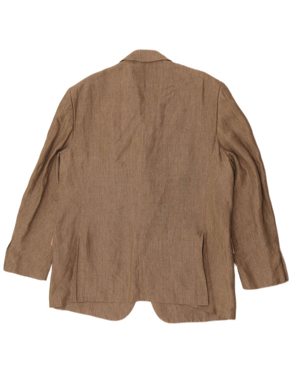 Jachetă blazer subțire cu 3 nasturi San Remo pentru bărbați IT 58 4XL maro viscoză