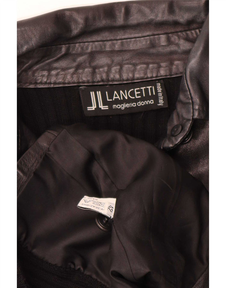 Geacă de piele pentru femei Lancetti IT 42 Medium Black Leather