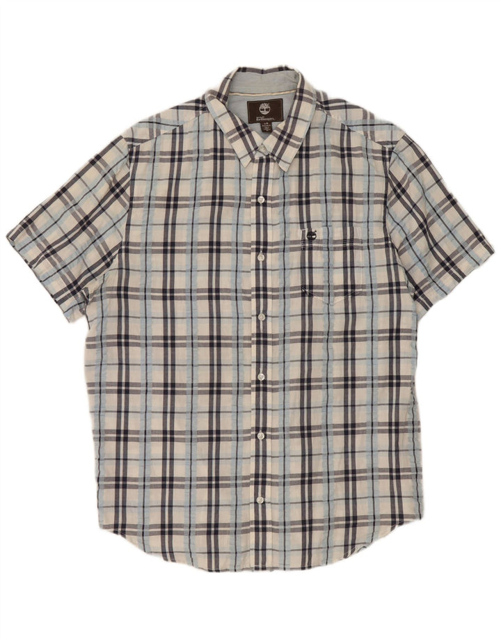 Cămașă Timberland Earthkeepers Regular Fit pentru bărbați, cu carouri mari, albe