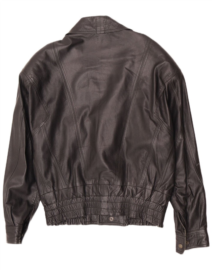 Jachetă de piele vintage pentru bărbați IT 46 Mic Negru Biker