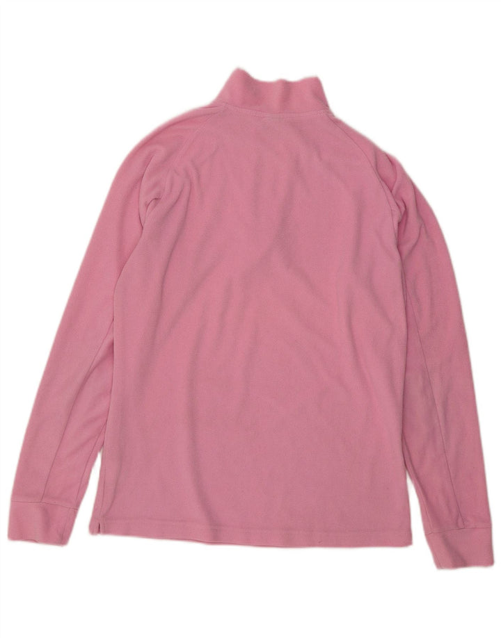 Jumper Reebok pentru femei, cu fermoar și gât, din fleece UK 16, mare, roz, poliester