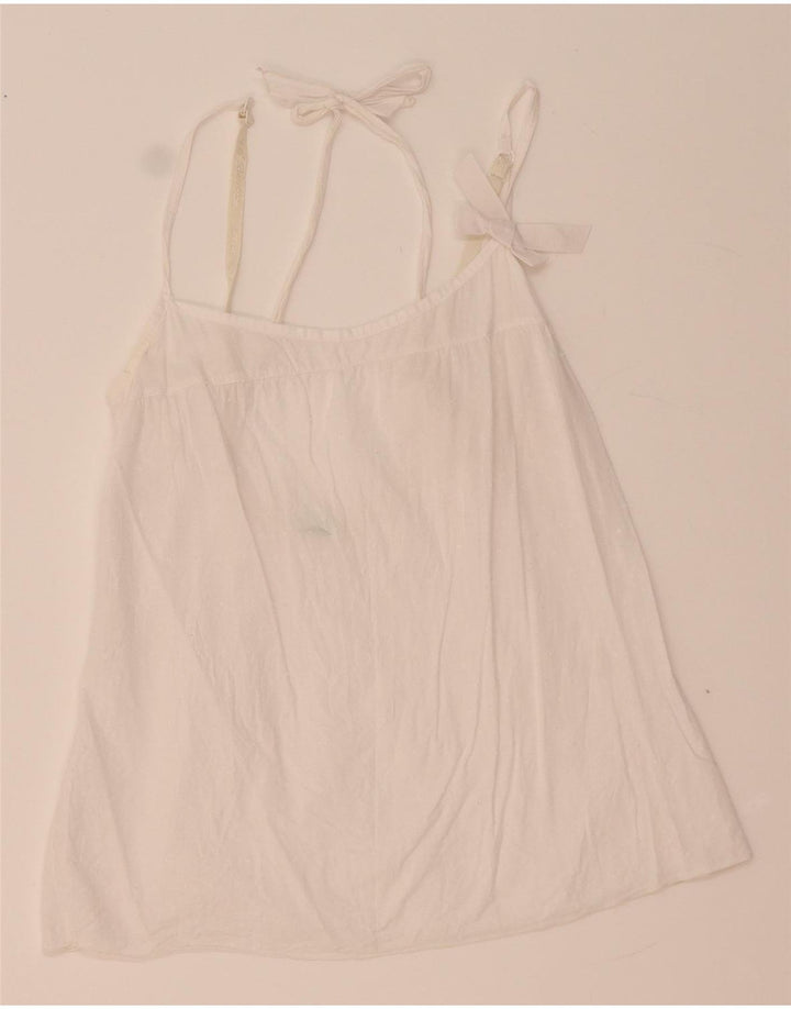 Benetton Crop Cami Top pentru femei UK 4 XS Alb