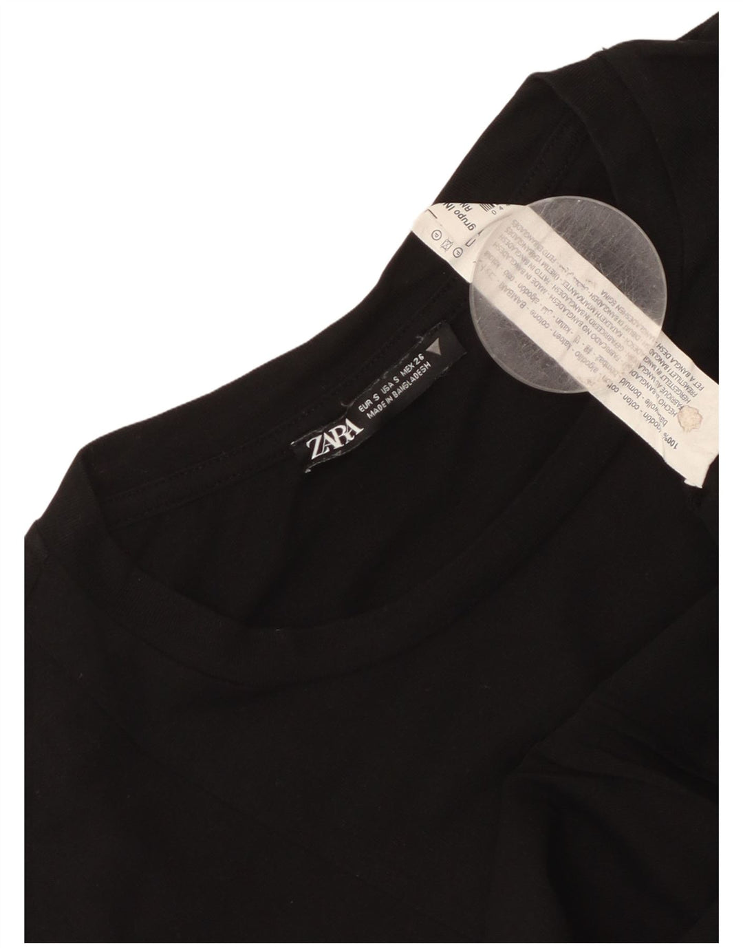 Bluză pentru femei Zara UK 10 mic bumbac negru