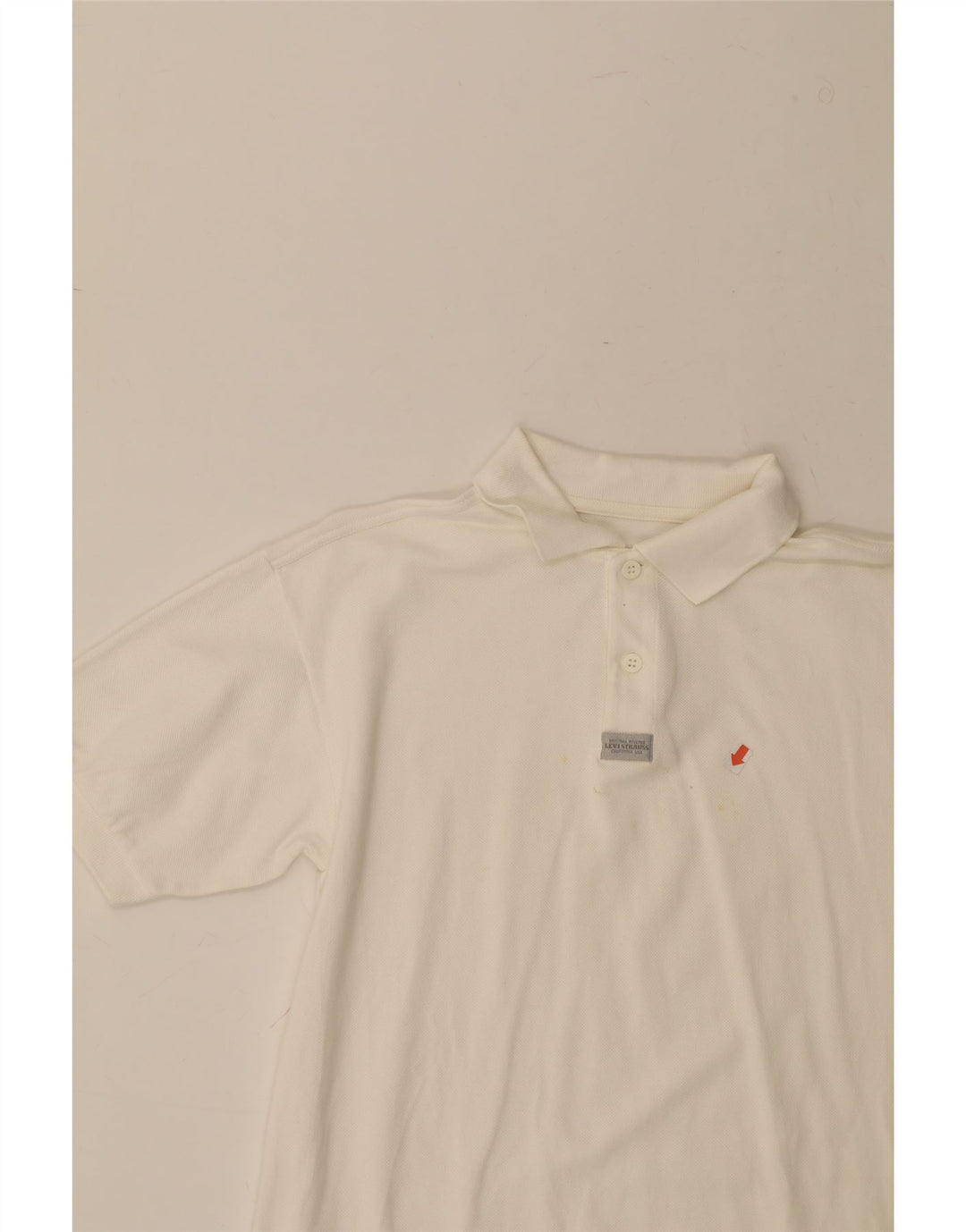 LEVI'S Mens Polo Shirt Small White Cotton Vintage Levi's and Second-Hand Levi's from Messina Hembry 