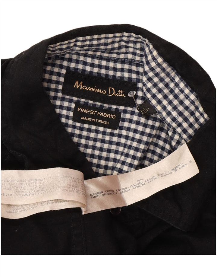 Cămașă Bărbați MASSIMO DUTTI EU 40 Bumbac Colorblock Mediu Negru