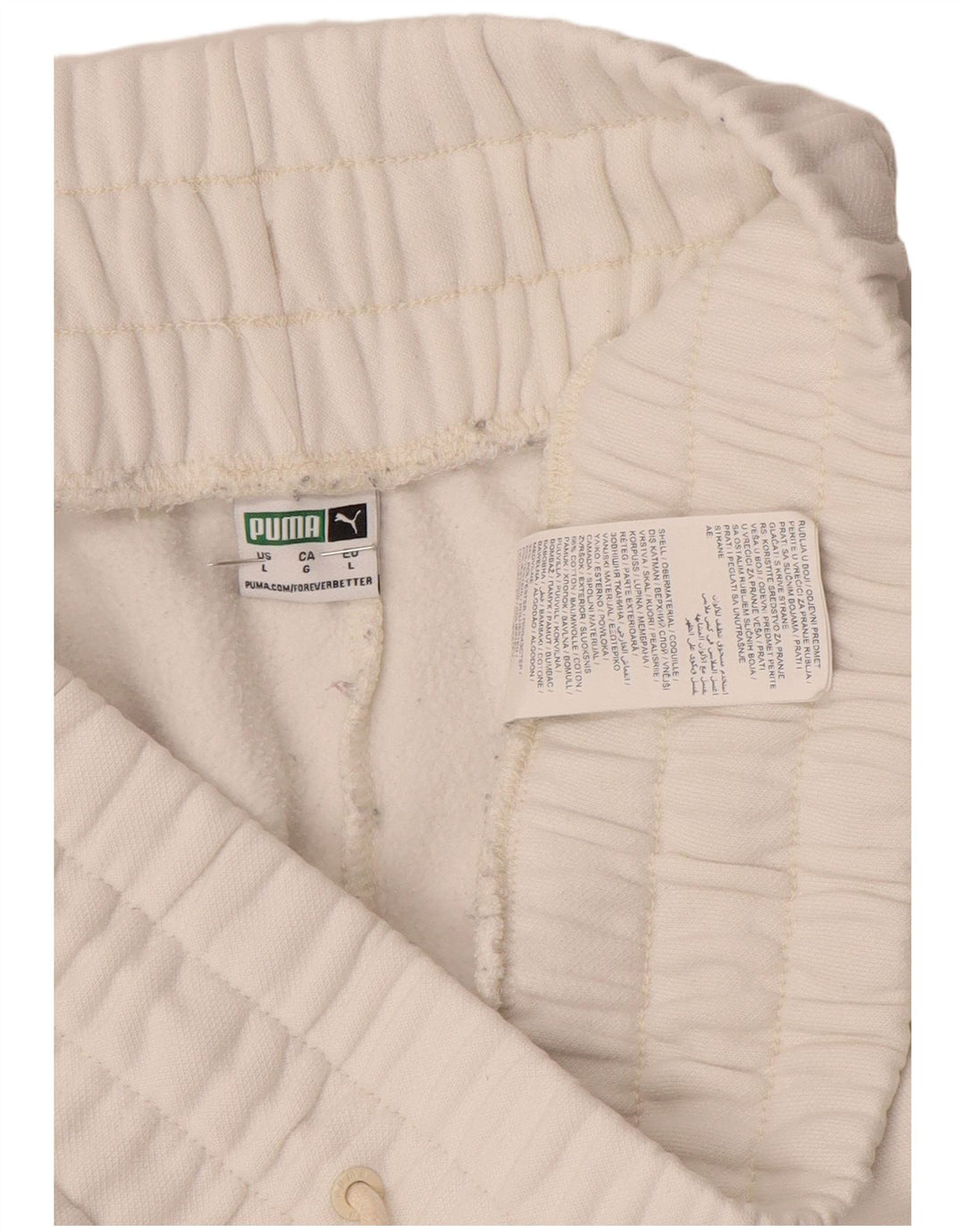 Pantaloni de trening PUMA pentru bărbați Joggeri mari, alb, bumbac