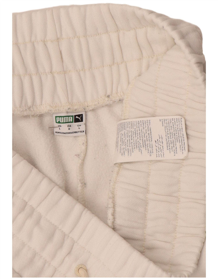 Pantaloni de trening PUMA pentru bărbați Joggeri mari, alb, bumbac