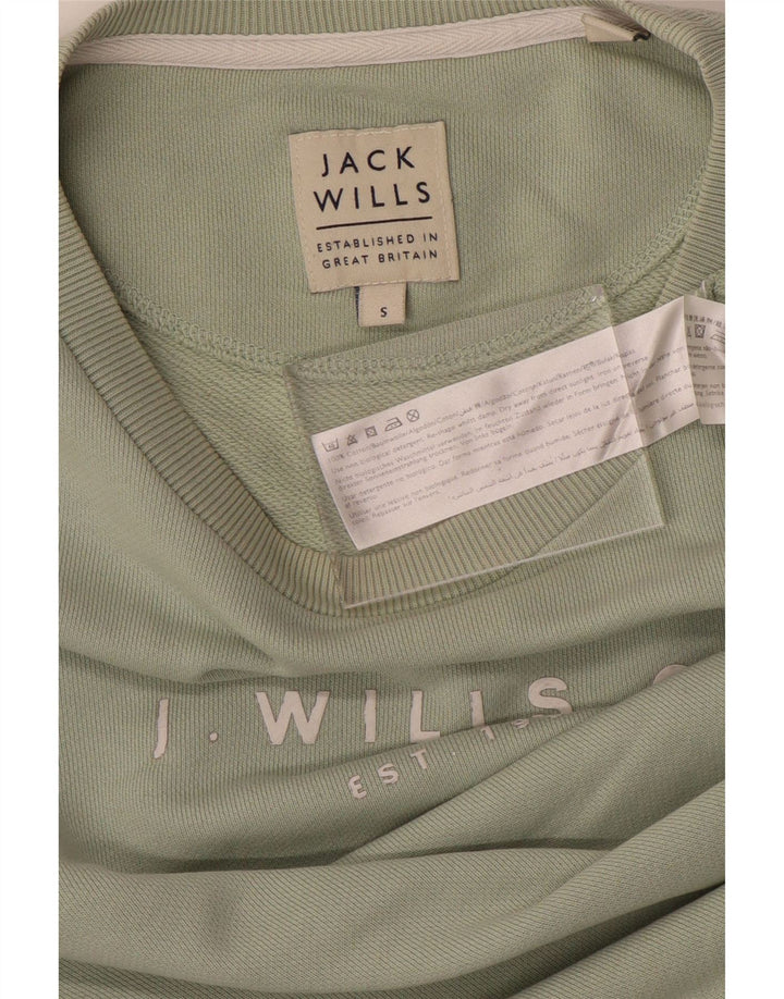 JACK WILLS Hanorac grafic pentru bărbați Pulover mic, verde, bumbac
