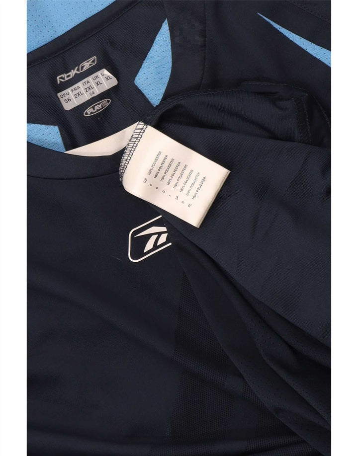 Top pentru bărbați Reebok cu mânecă lungă XL bleumarin din poliester color bloc
