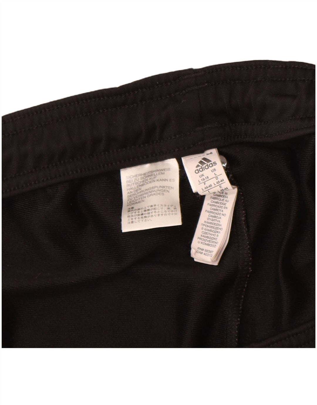 ADIDAS Womens Tracksuit Trousers UK 16/18 Large Black Polyester