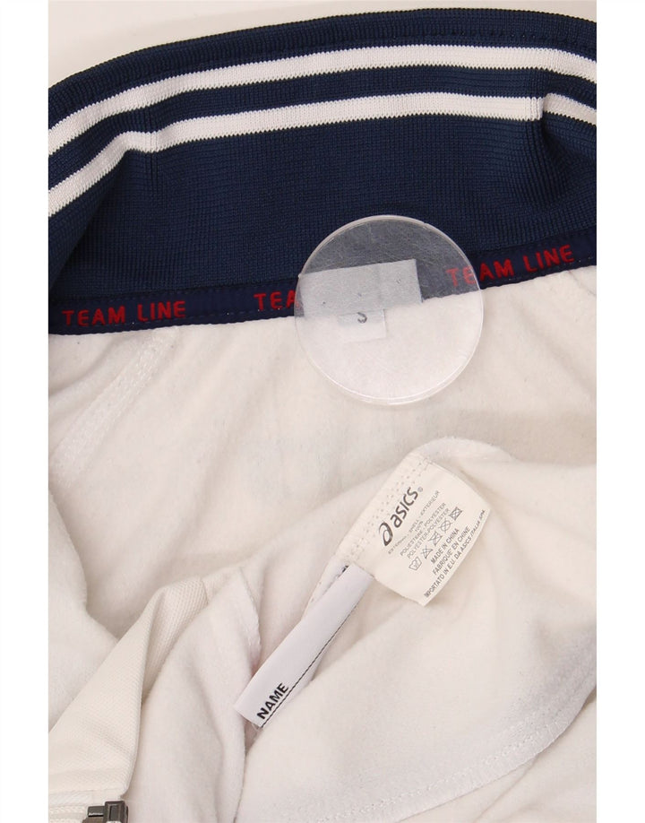 Jachetă de top pentru trening Asics pentru femei UK 10, mic, alb, din poliester