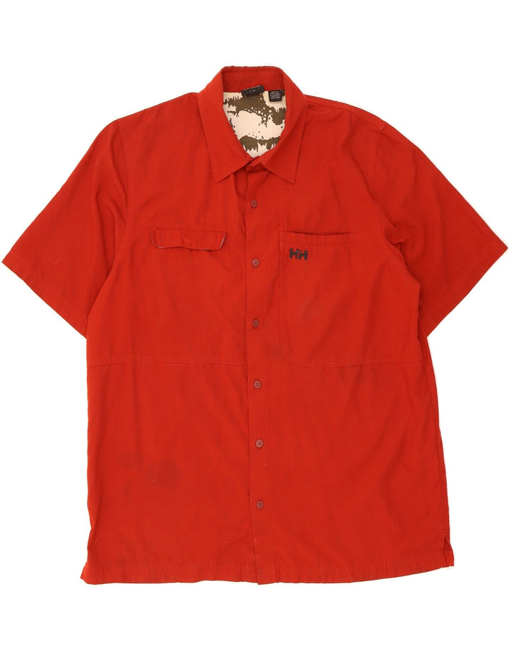 HELLY HANSEN Mens Short Sleeve Shirt Large Red Polyester Vintage Helly Hansen and Second-Hand Helly Hansen from Messina Hembry 