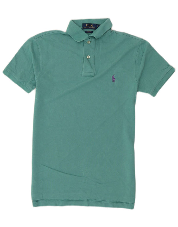 Cămașă polo slim pentru bărbați Polo Ralph Lauren, turcoaz mic