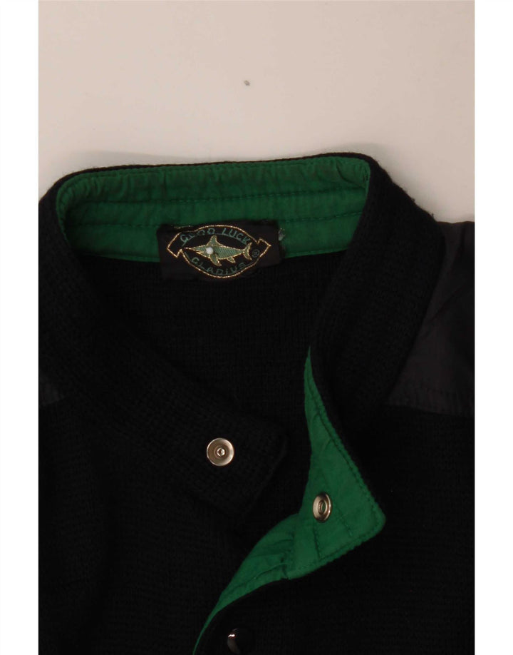 Pulover cardigan pentru bărbați Good Luck, albastru bleumarin mediu