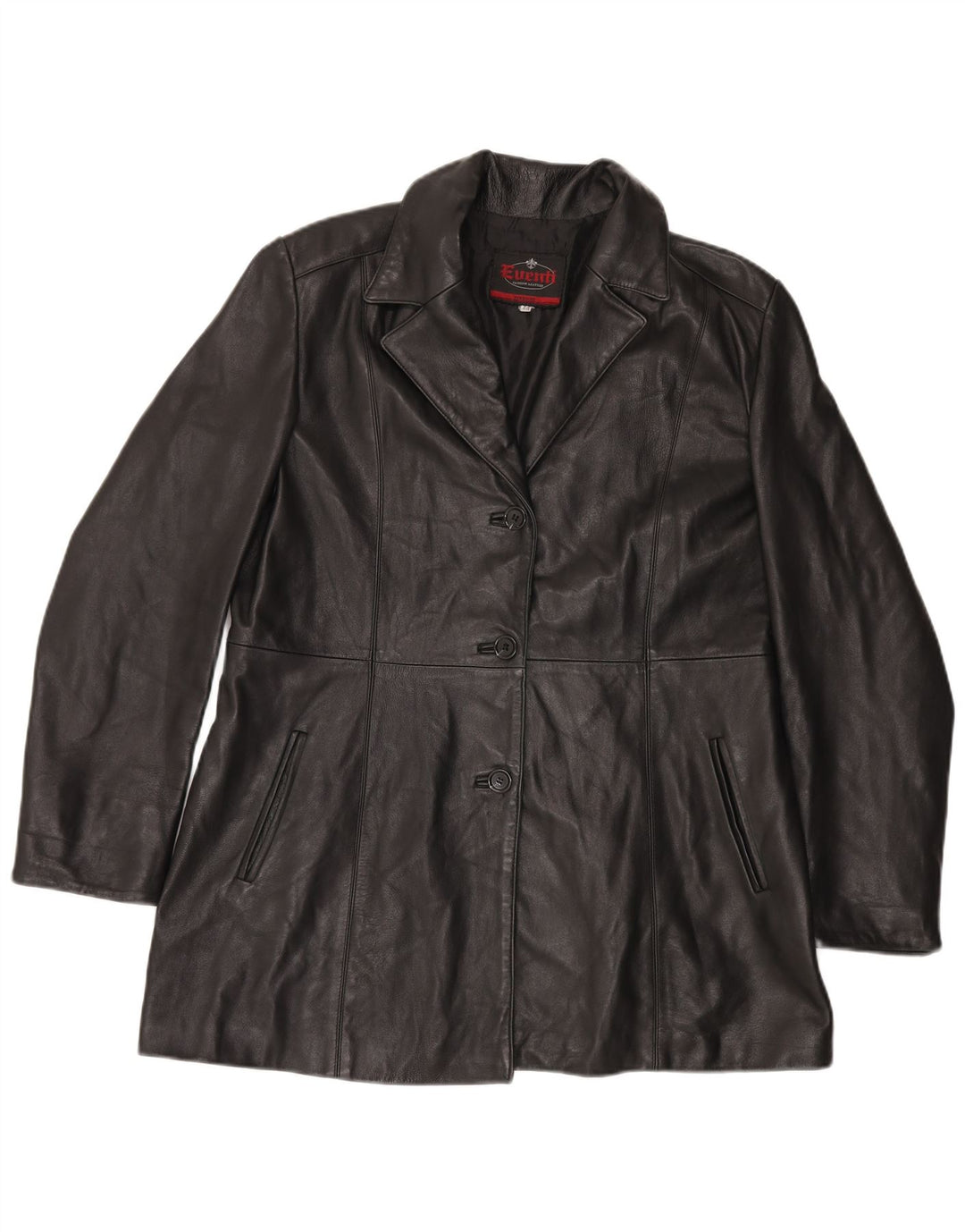 Palton din piele pentru femei VINTAGE IT 48 XL Acetat negru