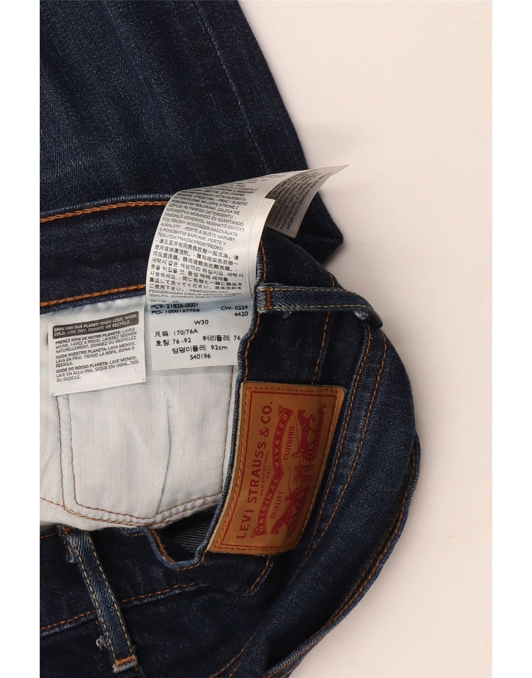 Blugi slim pentru femei LEVI'S L30 L32 Bumbac bleumarin