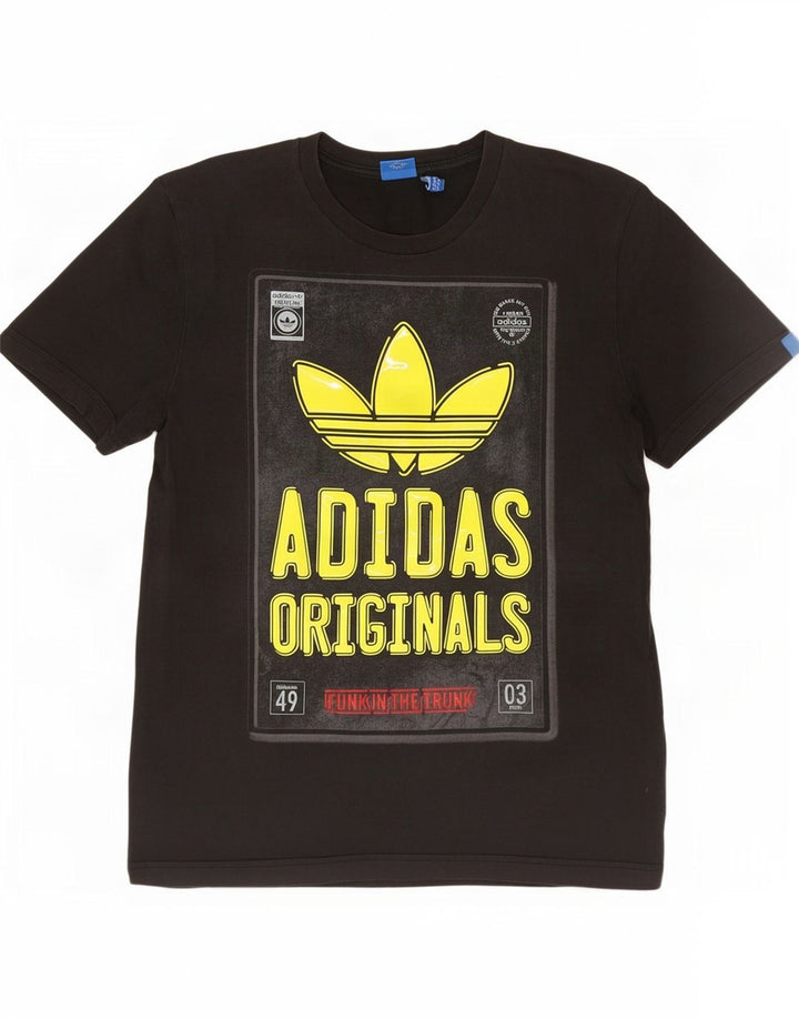 Tricou grafic Adidas pentru bărbați Top mediu negru bumbac