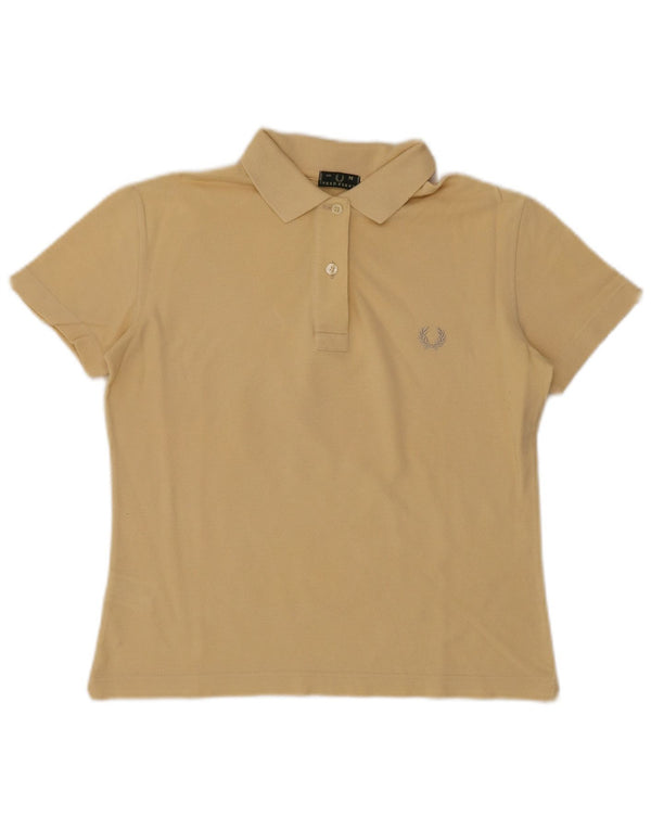 Fred Perry Tricou Polo Femei UK 14 Medium Bej Bumbac