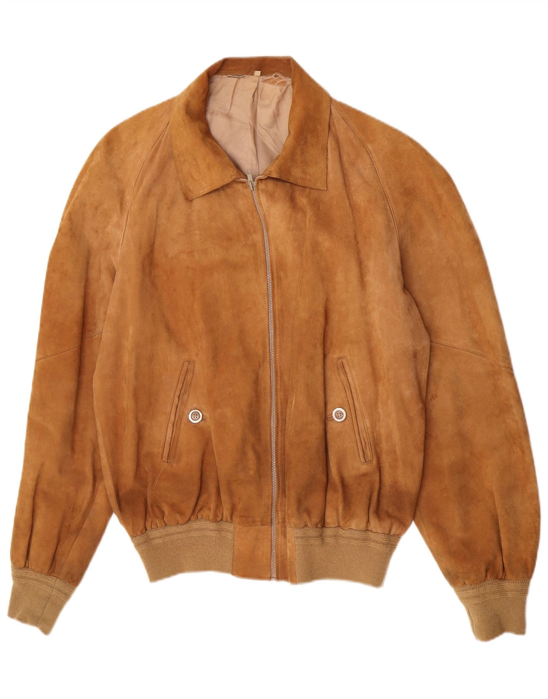 Bomber Vintage pentru bărbați din piele intoarsa UK 38 Maro Mediu