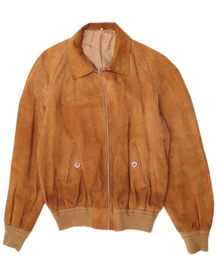 Bomber Vintage pentru bărbați din piele intoarsa UK 38 Maro Mediu