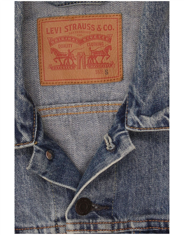 Jachetă de blugi Levi's pentru femei UK 10 Small Blue Bumbac
