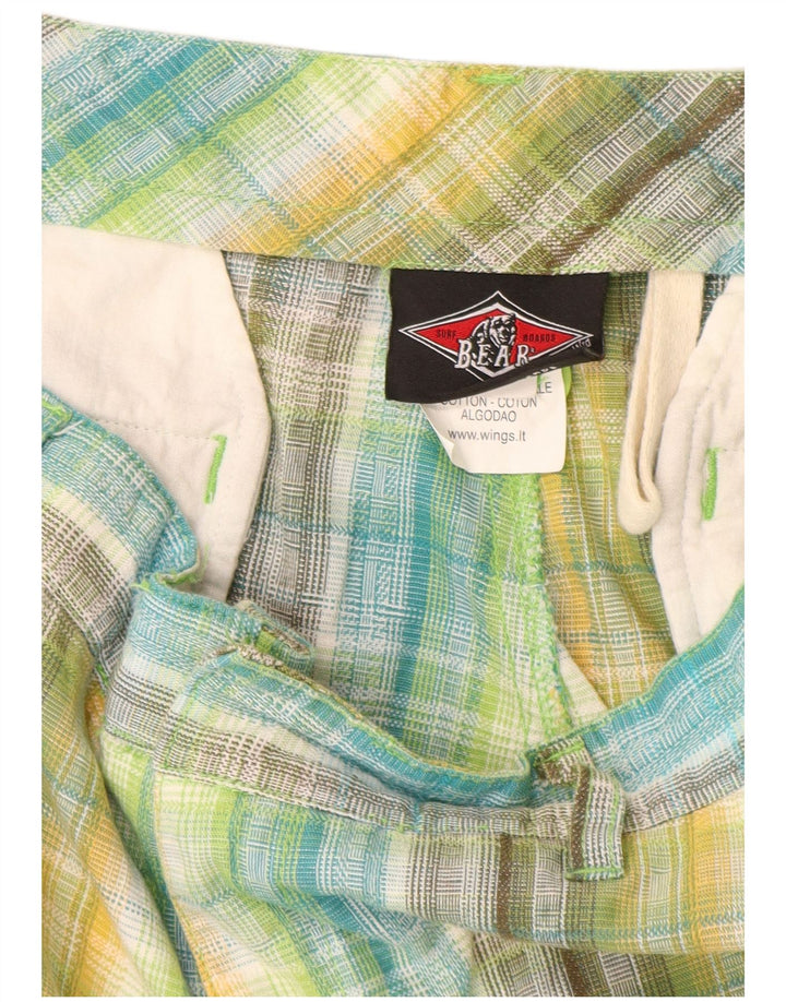Pantaloni scurți cargo pentru bărbați Bear W32, bumbac cu carouri medii, multicolore