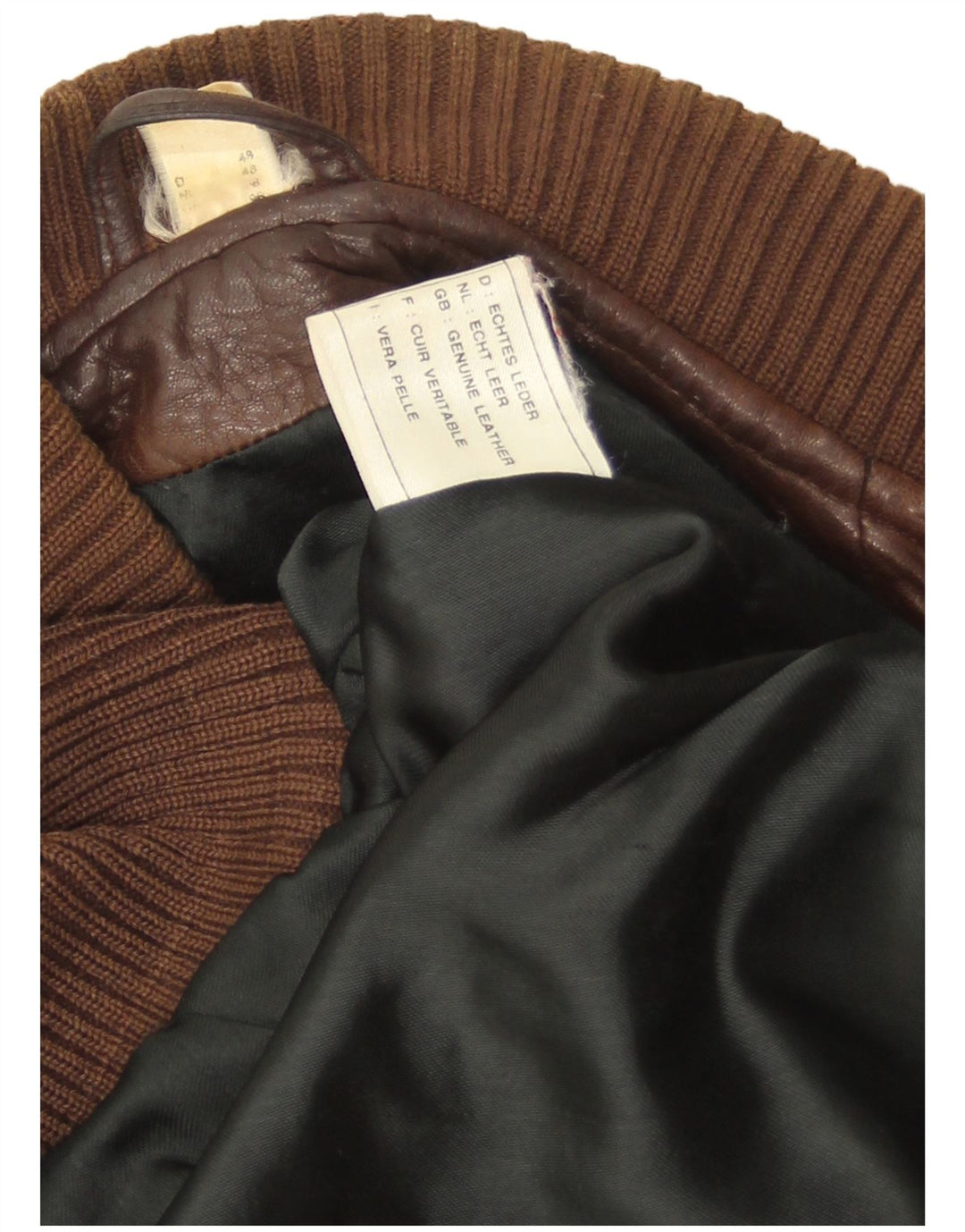 Jachetă de piele vintage pentru bărbați, cu tăiere largi, EU 48, piele maro medie