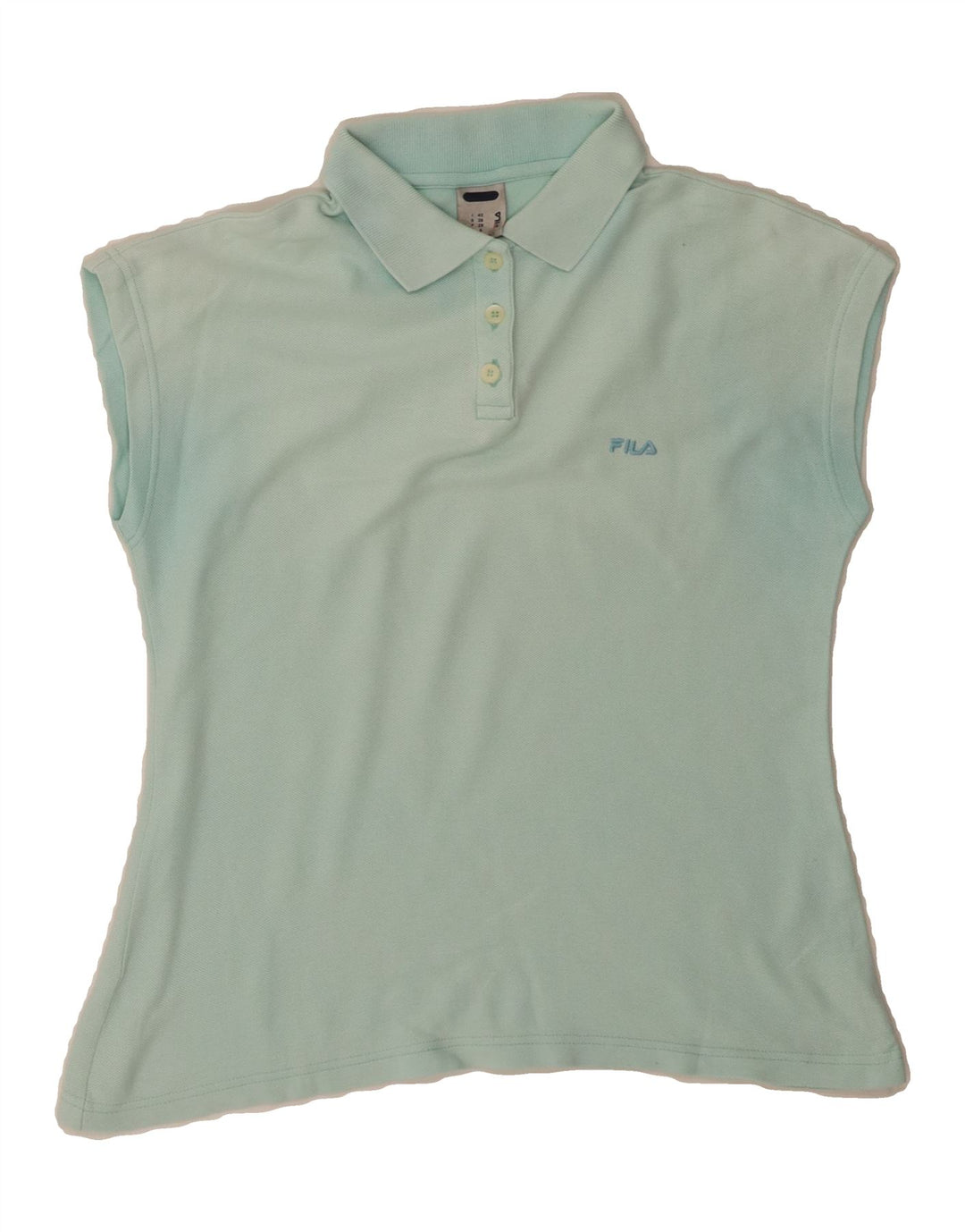 FILA Womens Sleeveless Polo Shirt IT 42 Medium Blue Cotton Vintage Fila and Second-Hand Fila from Messina Hembry 