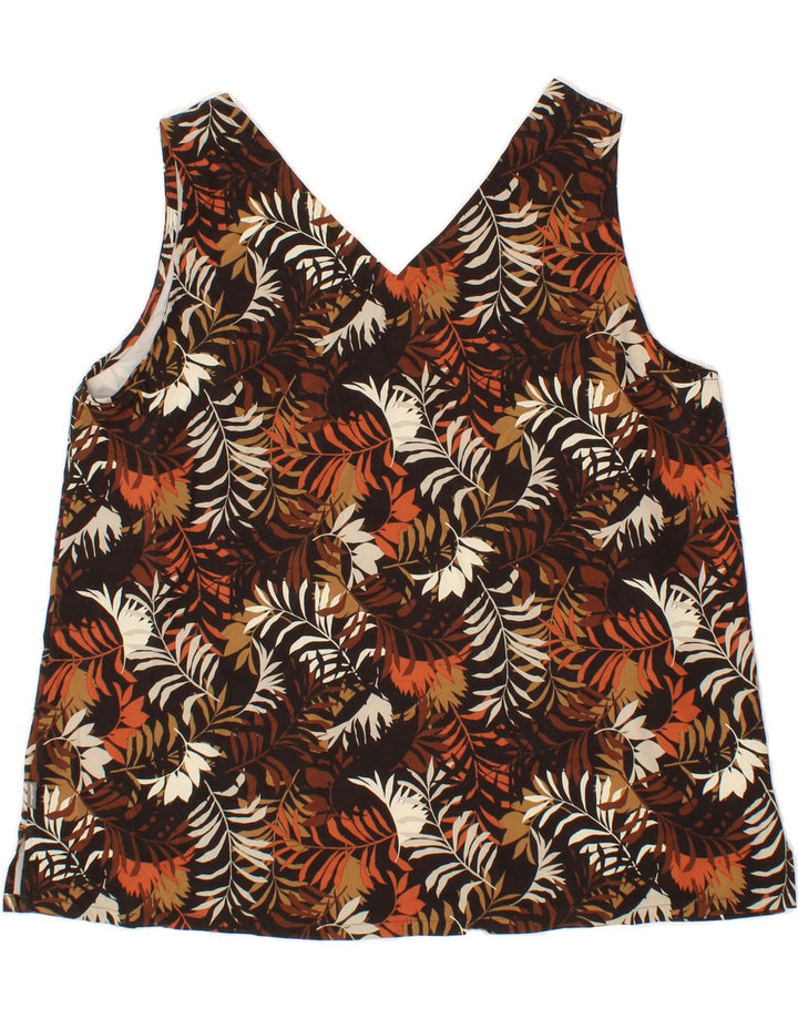 EDDIE BAUER Womens Abstract Pattern Blouse Top UK 16 Large Brown Vintage Eddie Bauer and Second-Hand Eddie Bauer from Messina Hembry 