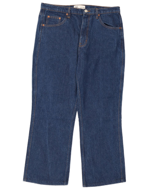 Blugi Zara Femei Bootcut EU 44 XL W34 L27 Albastru Bumbac
