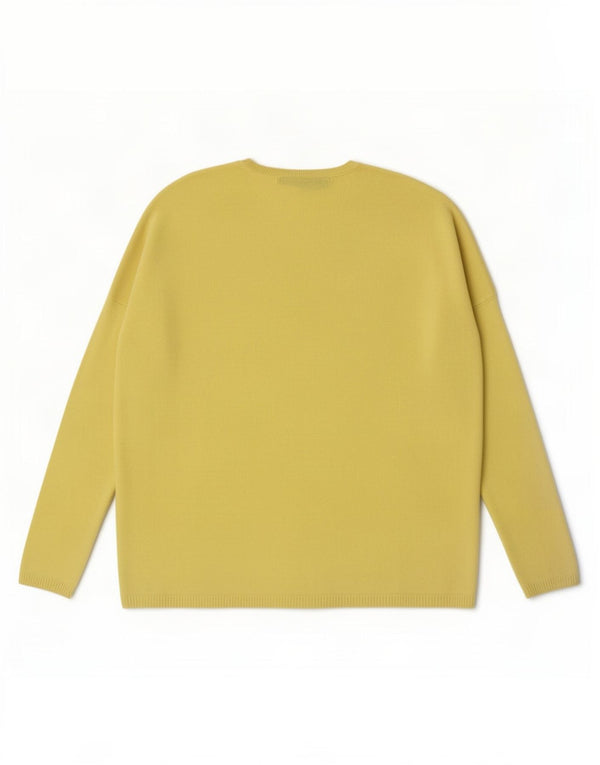 Pulover supradimensionat pentru femei Zara, cu gât de barcă, UK 10 Mic Galben