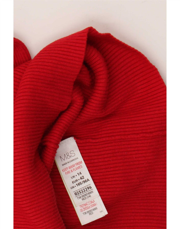 Pulover pentru femei Marks & Spencer cu gât rulat din viscoză roșie medie UK 14
