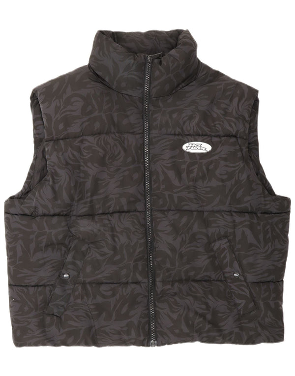 No Fear Gilet cu grafică pentru bărbați, UK 42 XL, poliester cu imprimeu animal negru