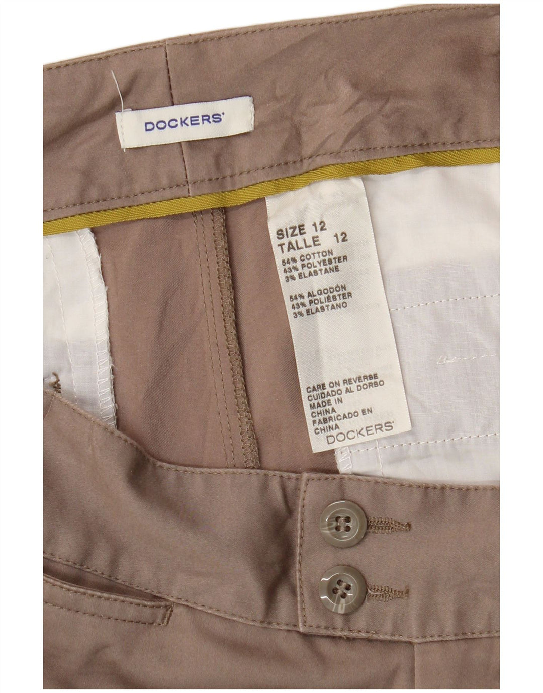 Pantaloni Capri Dockers pentru femei US 12 Large W34 L20 Bej Bumbac