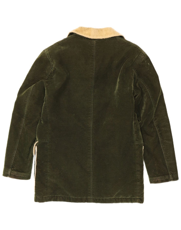 Pardesiu din lână Sherpa Vintage pentru bărbați UK 38, verde mediu