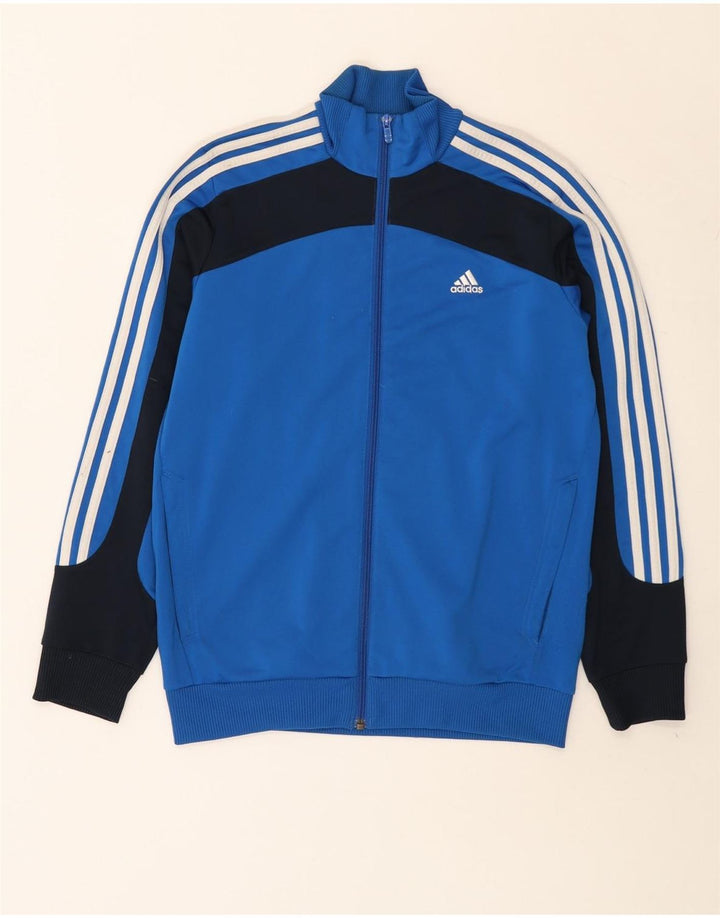 Jachetă de top pentru trening cu grafică Adidas pentru băieți 13-14 ani, albastru Colorblock