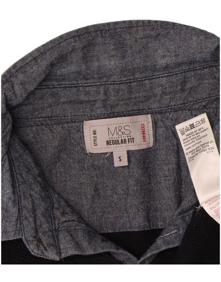 Pulover pentru bărbați Marks & Spencer, cu formă regulată, cu gât polo, mic, bleumarin