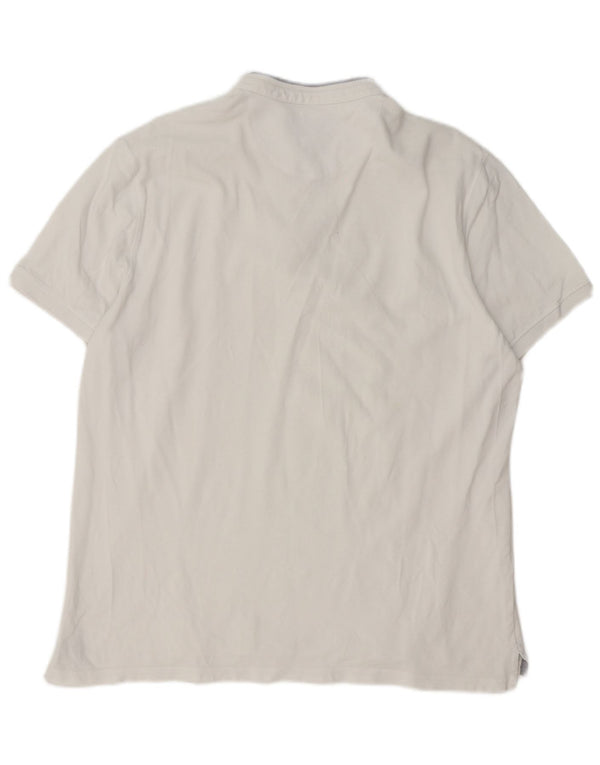 Tricou polo Massimo Dutti pentru bărbați, bumbac alb 2XL