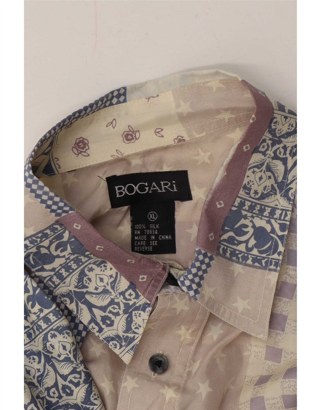 Cămașă cu mânecă scurtă pentru bărbați Bogari, XL, multicoloră, din mătase moale