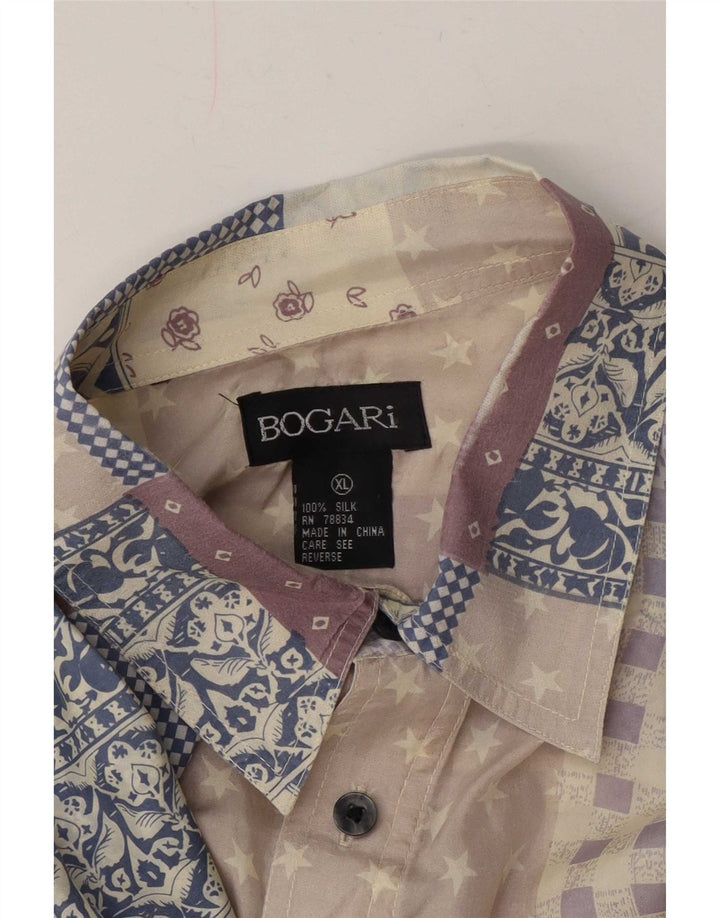 Cămașă cu mânecă scurtă pentru bărbați Bogari, XL, multicoloră, din mătase moale