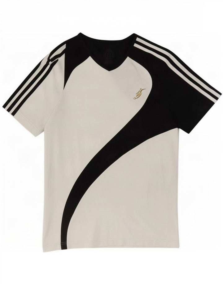 Tricou pentru bărbați Adidas Top mic, alb, bloc de culoare