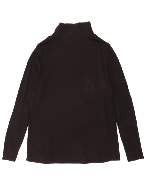 Top pentru femei Marks & Spencer cu mânecă lungă UK 14, bumbac mediu negru
